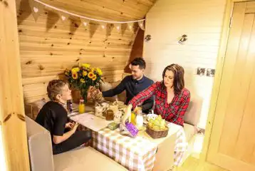 Glamping pod dining table