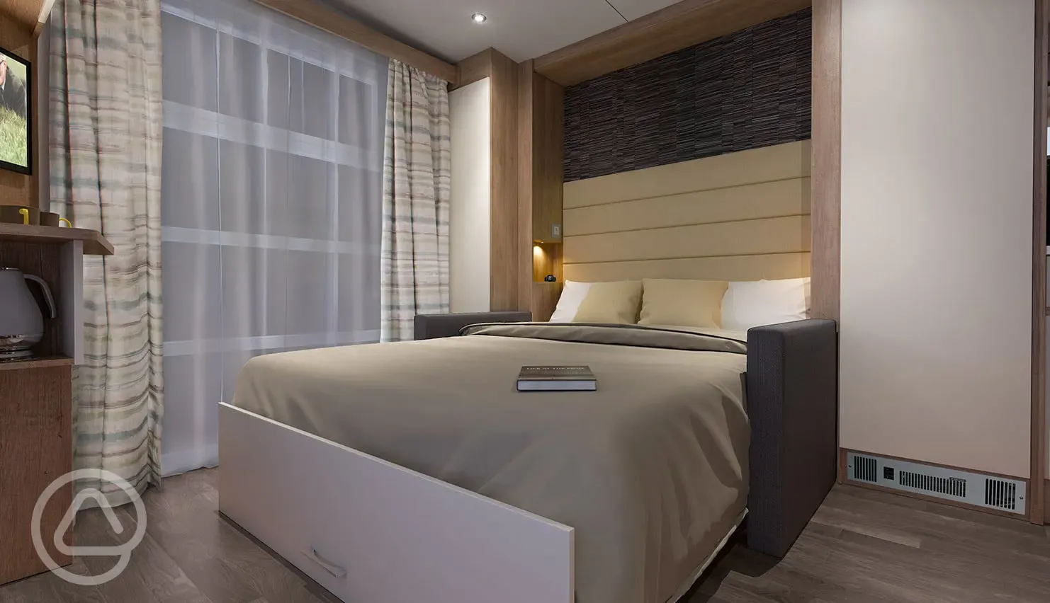 Studio pod cabin double sofa bed (bed linen provided)