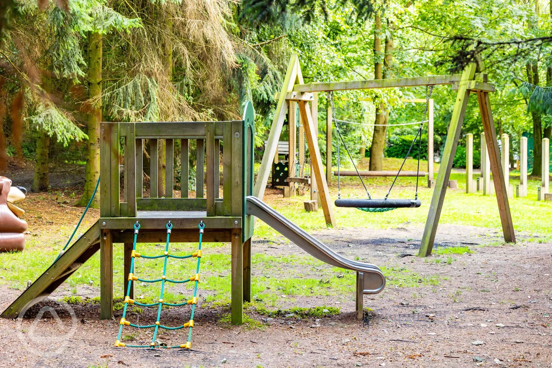 Children's play area slide and climbing frames