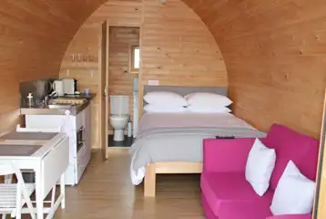 Adult only glamping pod interior