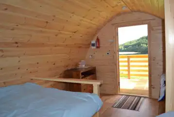 Family glamping pod interior