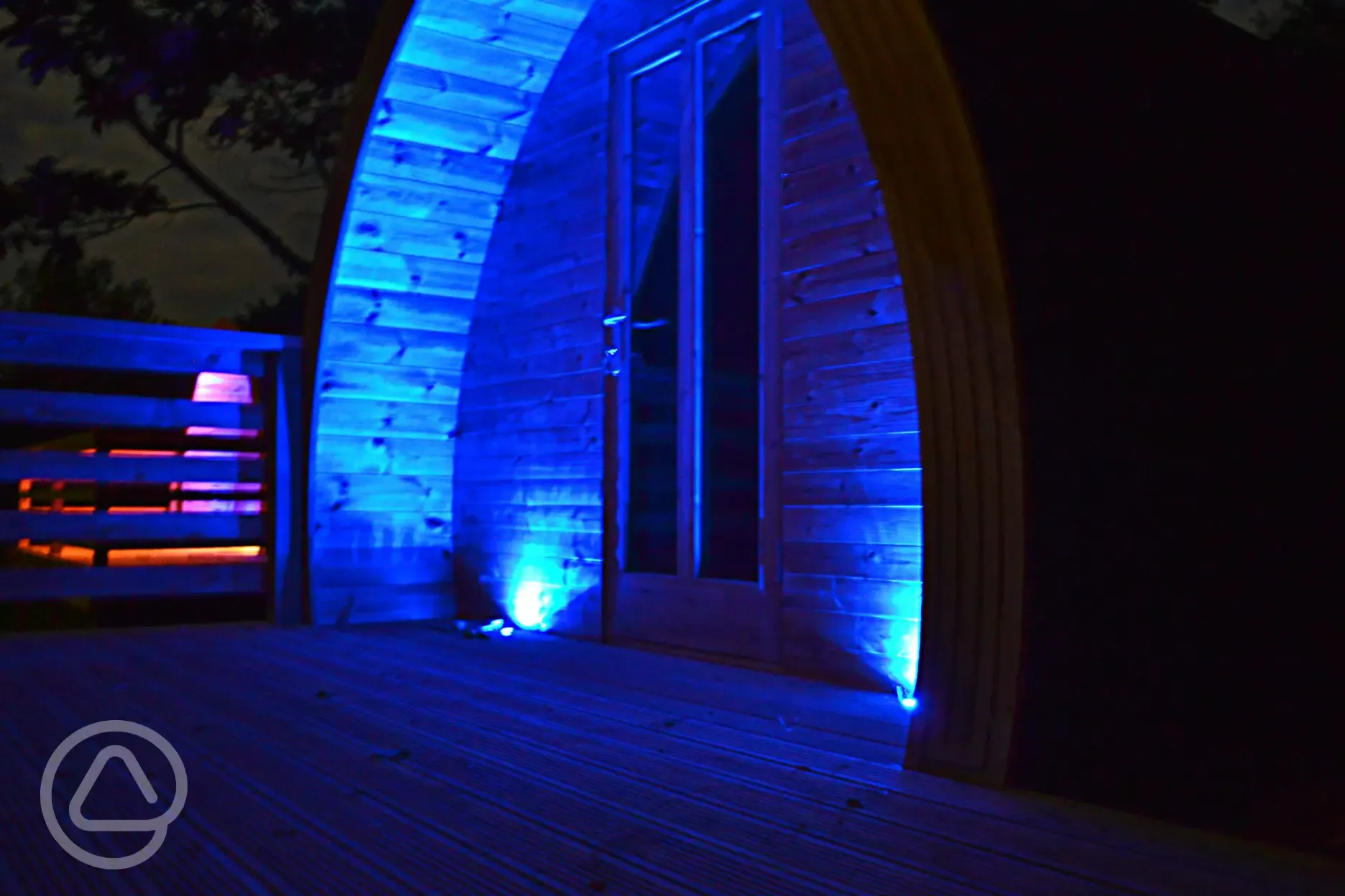 Pod decking at night