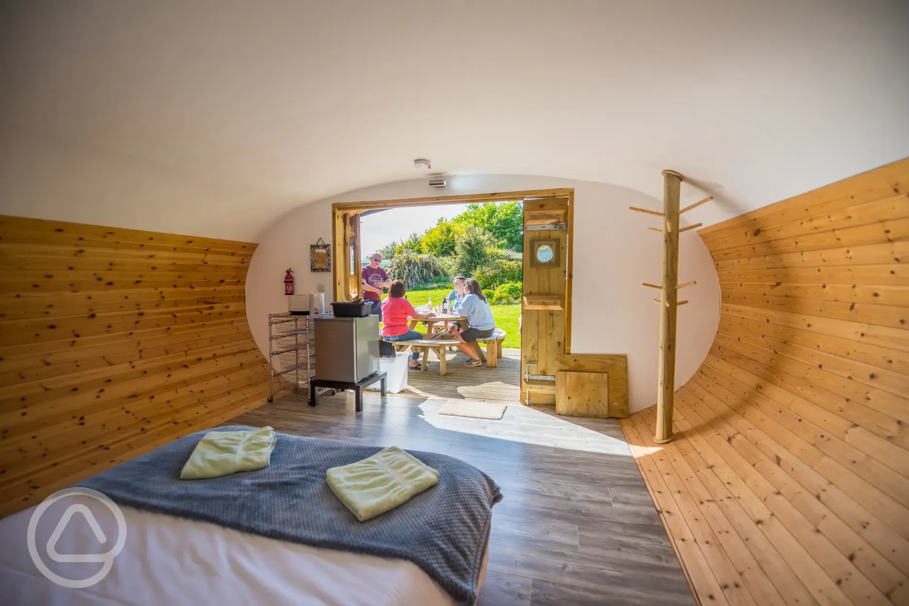 Glamping pod interior