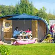 Glamping pod outdoor area
