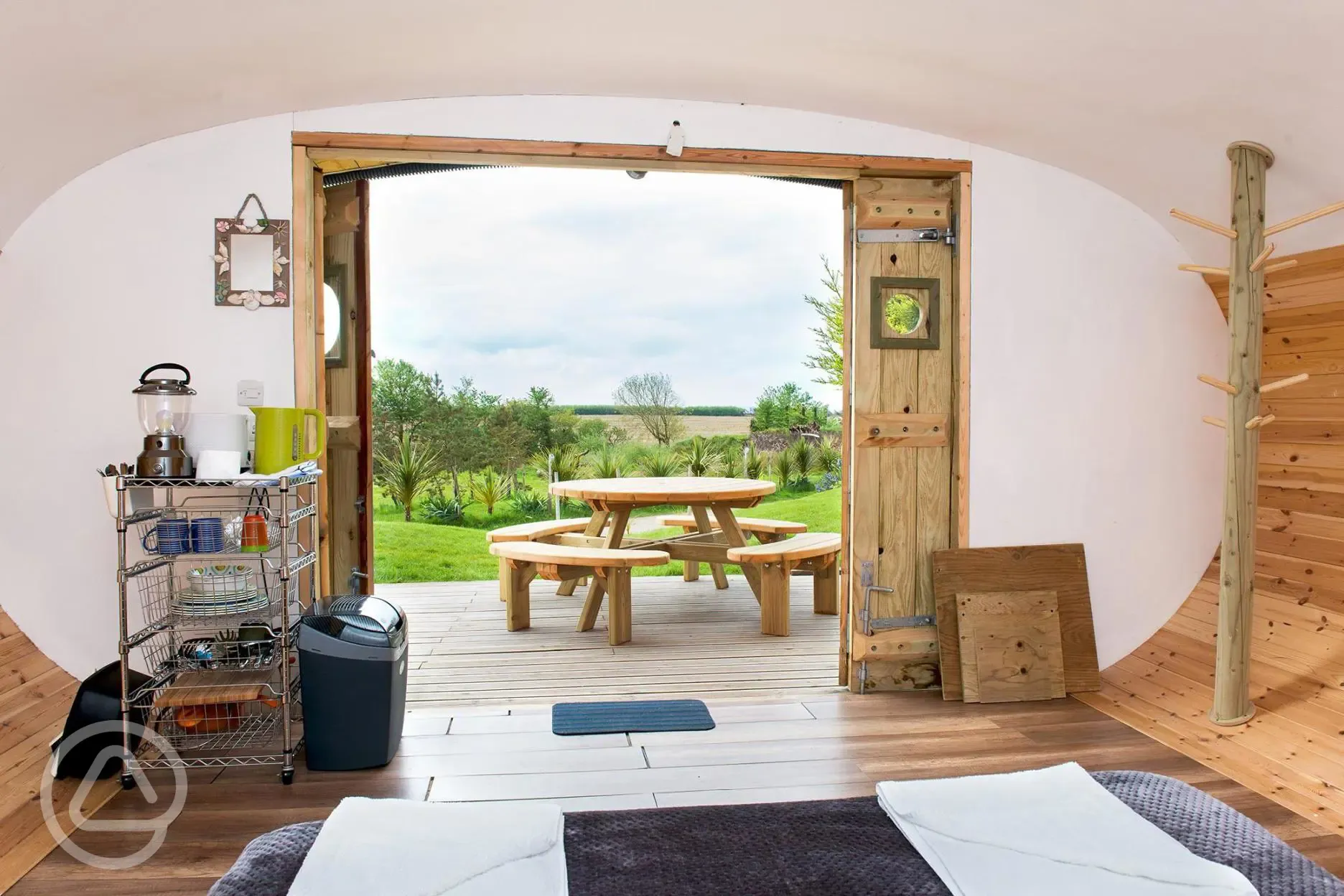 Glamping pod interior