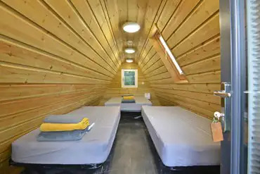 Converted chicken shed pod interior