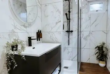 Glamping cabin bathroom Glamping cabin bathroom