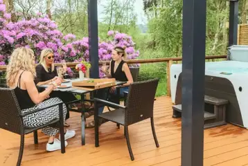 Outdoor seating areas and hot tubs Outdoor seating areas and hot tubs