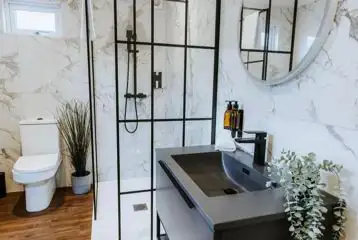 Glamping cabin bathroom Glamping cabin bathroom