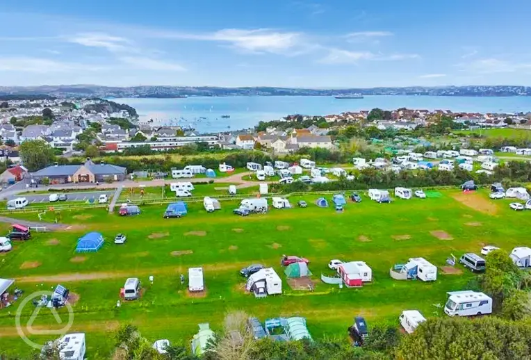 Aerial of the site and the harbour