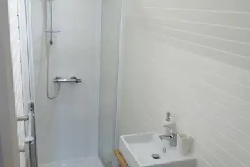 Henrietta Train Carriage ensuite with a shower attachment and heated towel rail Henrietta Train Carriage ensuite with a shower attachment and heated towel rail