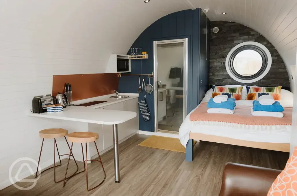 Glamping pod interior 