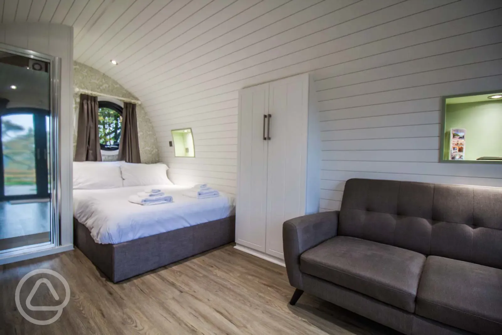 Double glamping pod interior