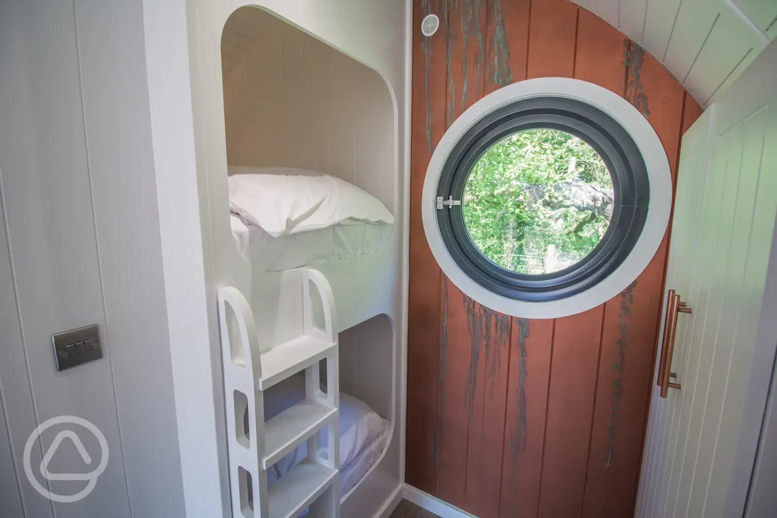 Family glamping pod bunk room