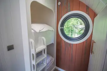 Family glamping pod bunk room