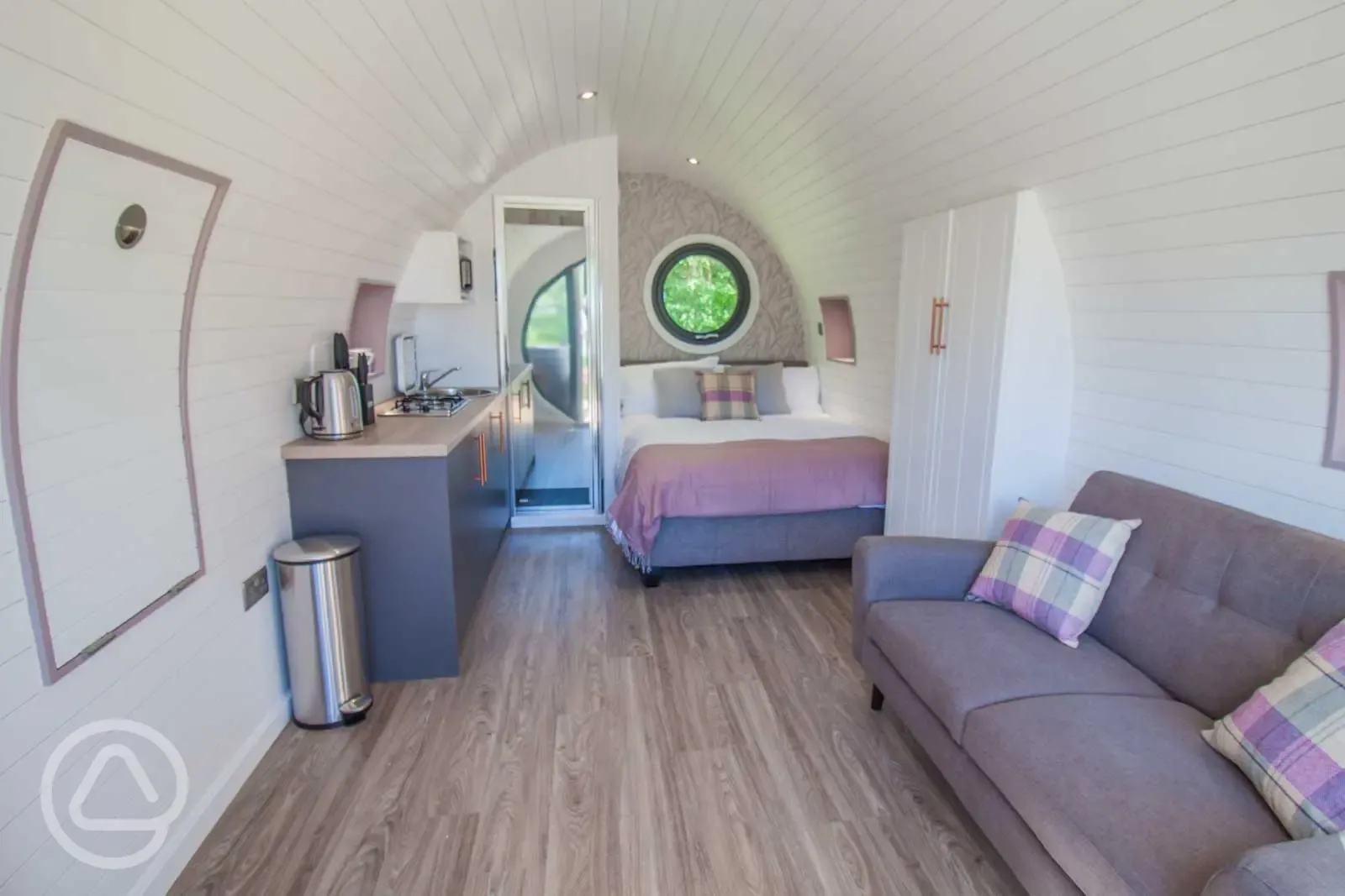 Double glamping pod interior