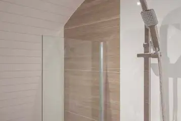 Family glamping pod shower