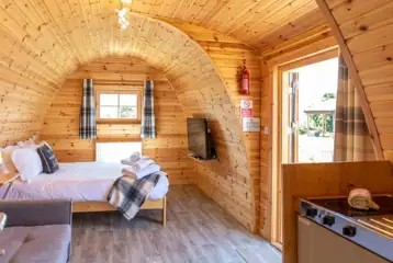 Elite plus ensuite glamping pod interior Elite plus ensuite glamping pod interior