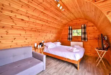 Elite plus ensuite glamping pod interior Elite plus ensuite glamping pod interior