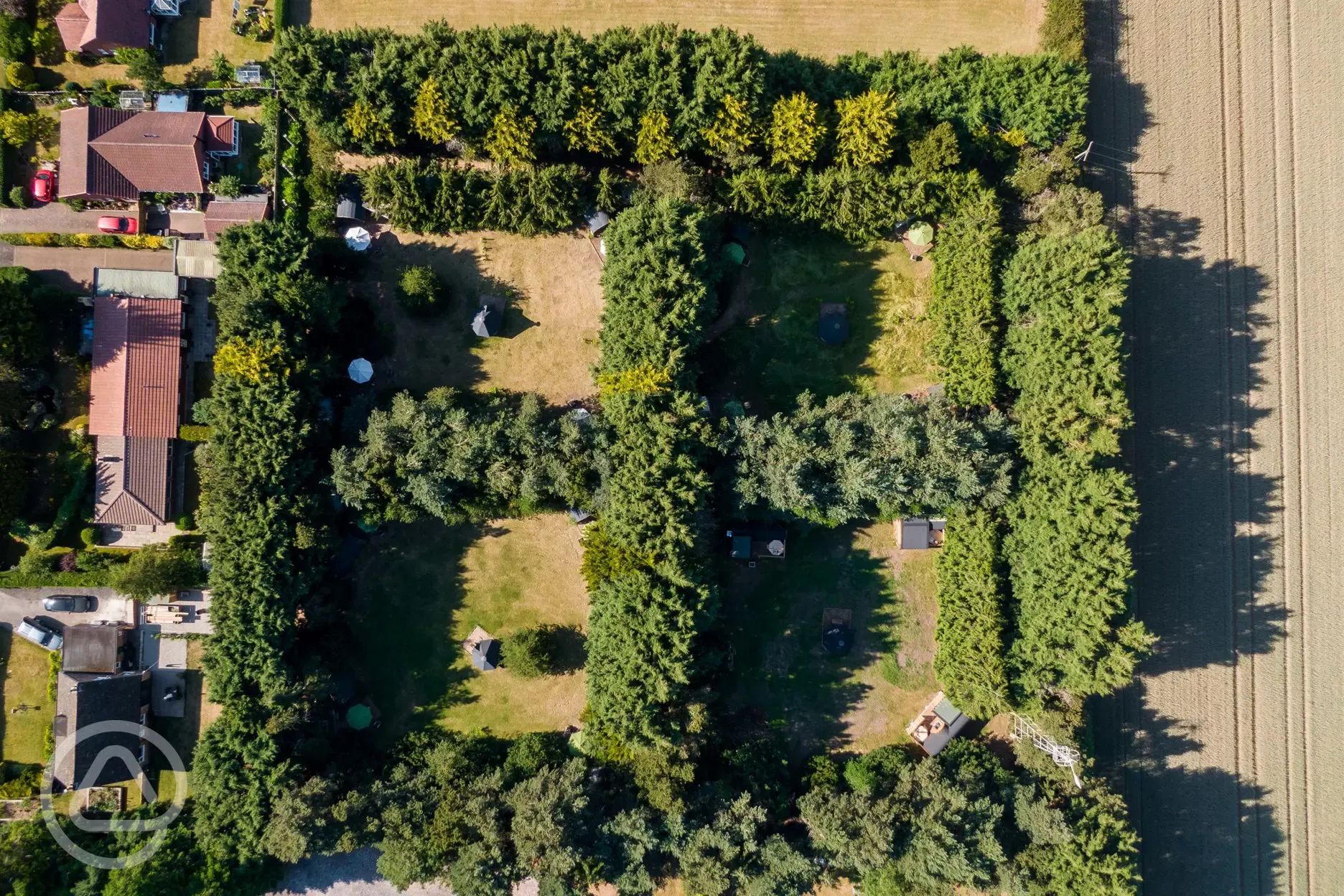 Bird's eye view of the pods