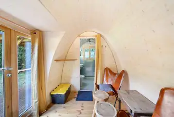 Woodpecker cabin interior