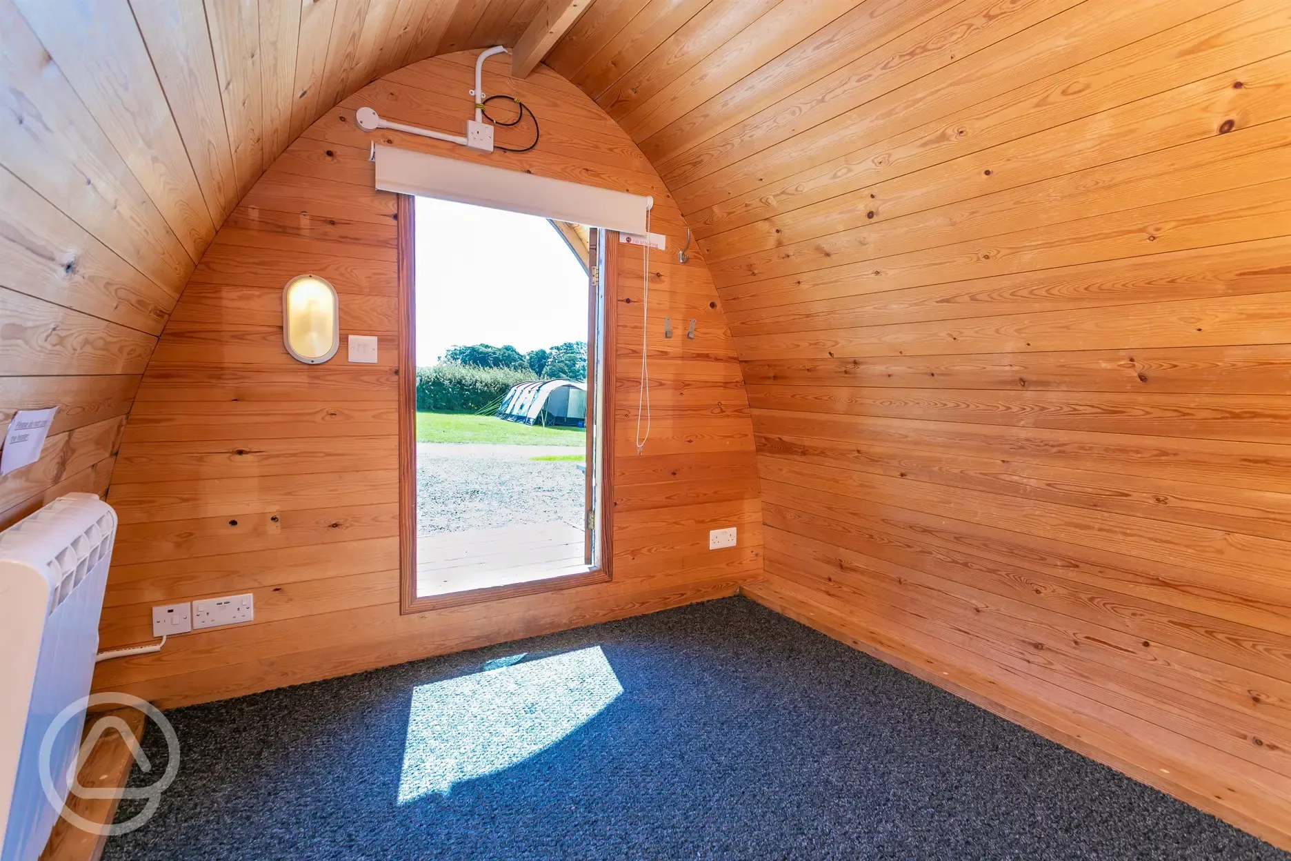 Camping pod interior