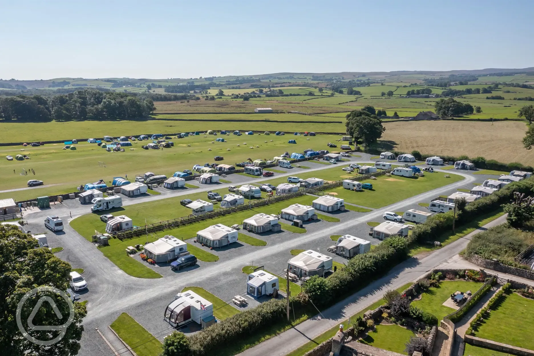 Aerial view of the campsite