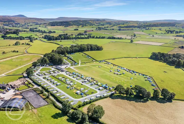 Aerial view of the campsite