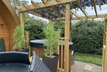 Daisy pod with log burning hot tub Daisy pod with log burning hot tub