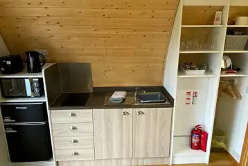 Glamping pod kitchen areas