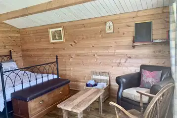Woodpecker cabin interior Woodpecker cabin interior