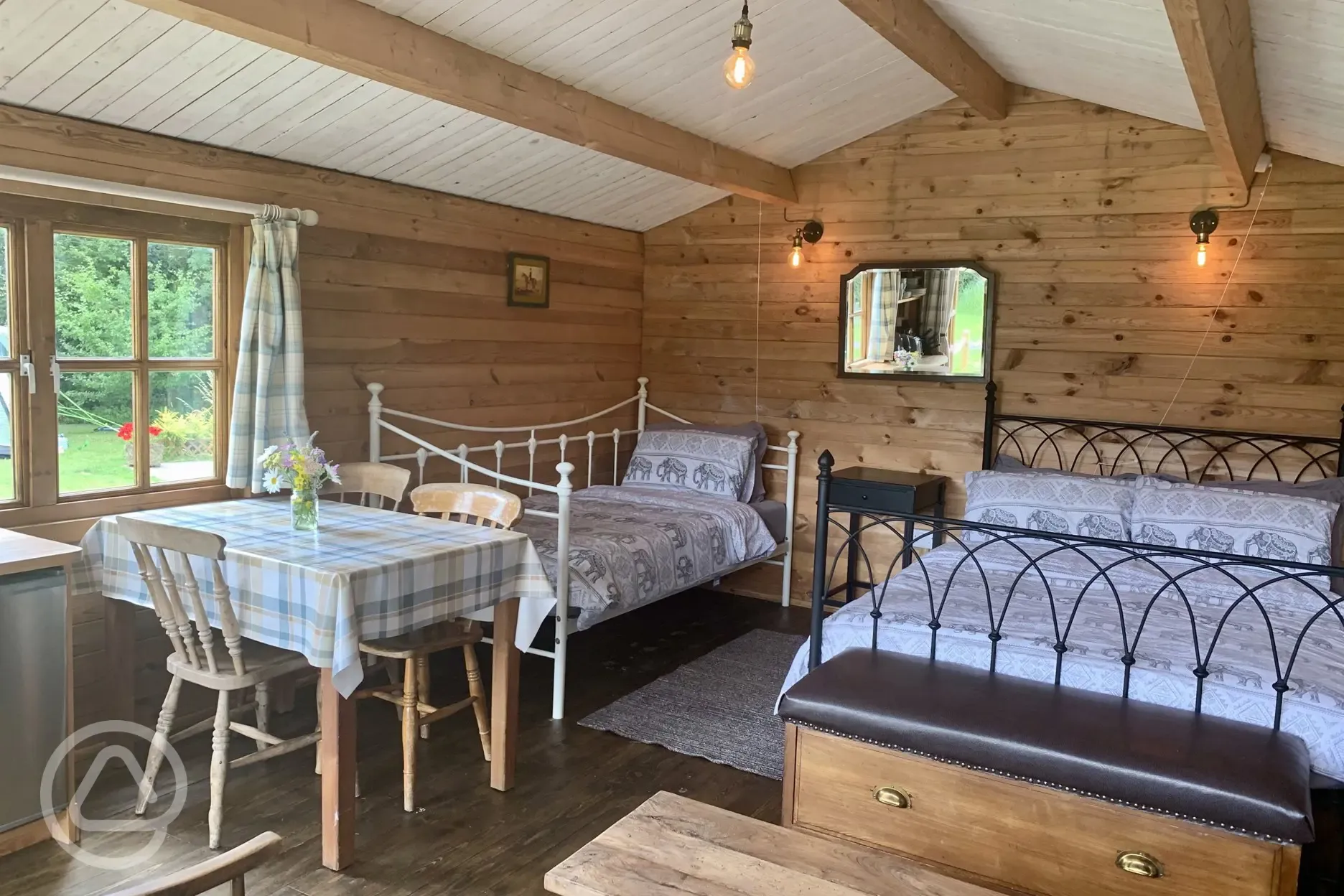 Woodpecker cabin interior