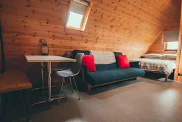 Large glamping pod interior