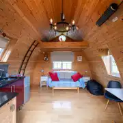 Small glamping pod interior