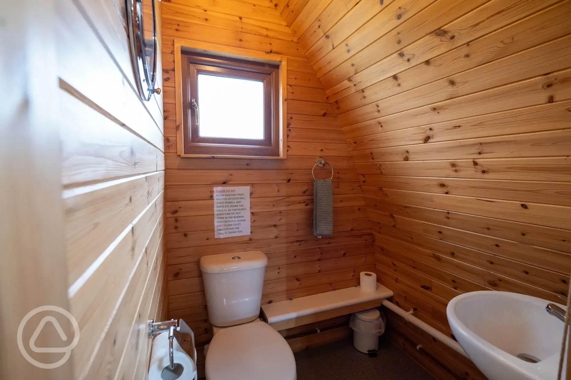 Large glamping pod ensuite loo