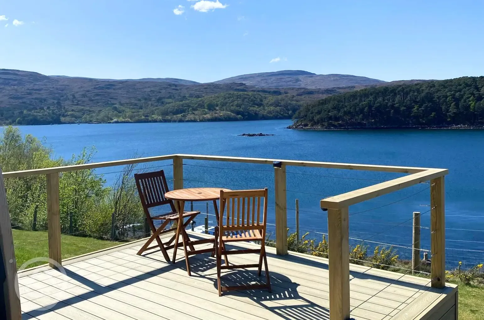 Sildvik and Sunset ensuite glamping pods with private decking and loch views