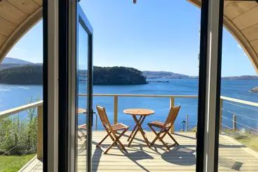 Sildvik and Sunset ensuite glamping pods with loch views