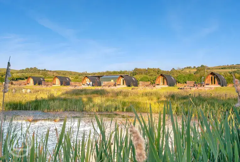 Beacons Bluff Escapes glamping pods with lakeside views