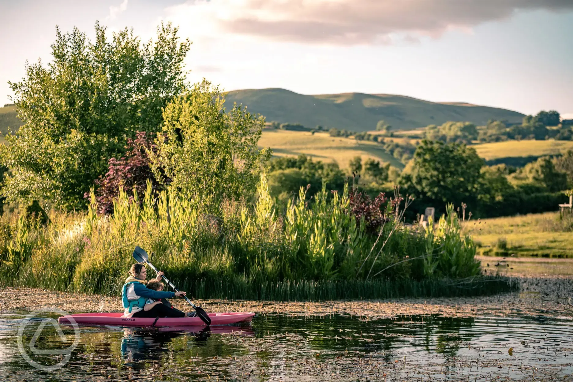 Onsite lake with free canoes and life jackets to borrow