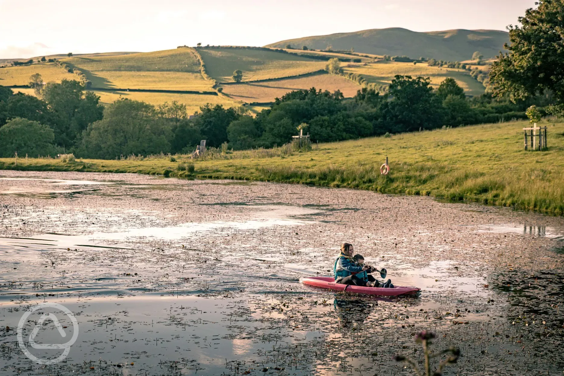 Onsite lake with free canoes and life jackets to borrow