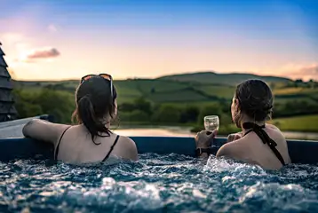 Private wood-fired hot tubs with sunset views Private wood-fired hot tubs with sunset views
