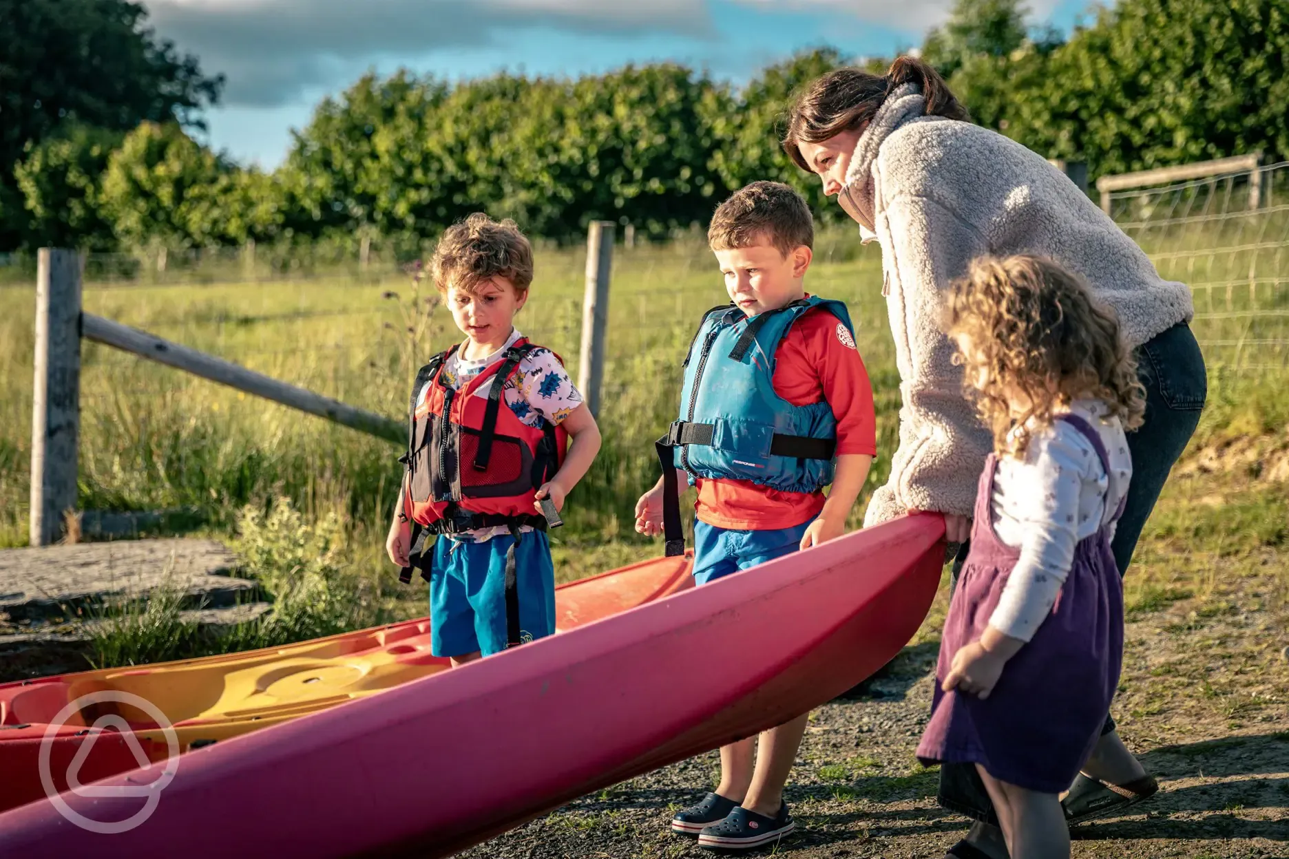 Onsite lake with free canoes and life jackets to borrow