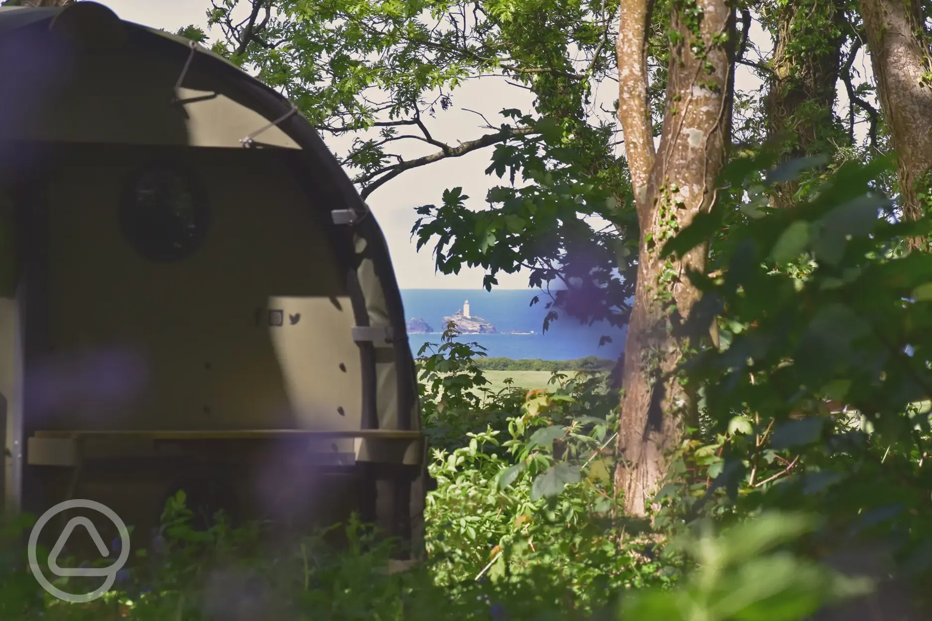 Landpod and views of Godrevy Lighthouse