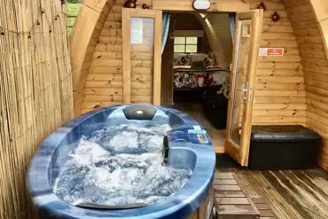 Private hot tubs with Bluetooth speakers