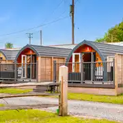 Camping pods with private deck areas Camping pods with private deck areas