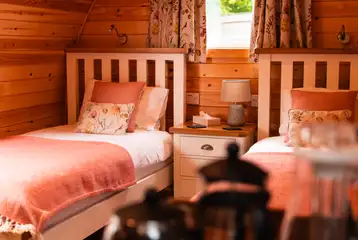 Camping pod interior (twin beds) Camping pod interior (twin beds)
