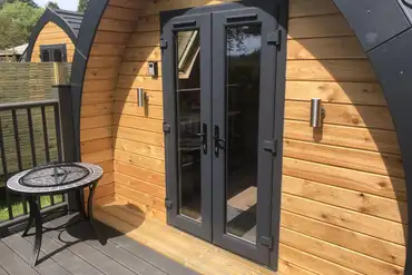 Camping pod decking area