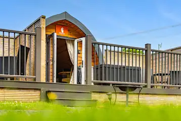 Camping pods with outdoor deck areas Camping pods with outdoor deck areas
