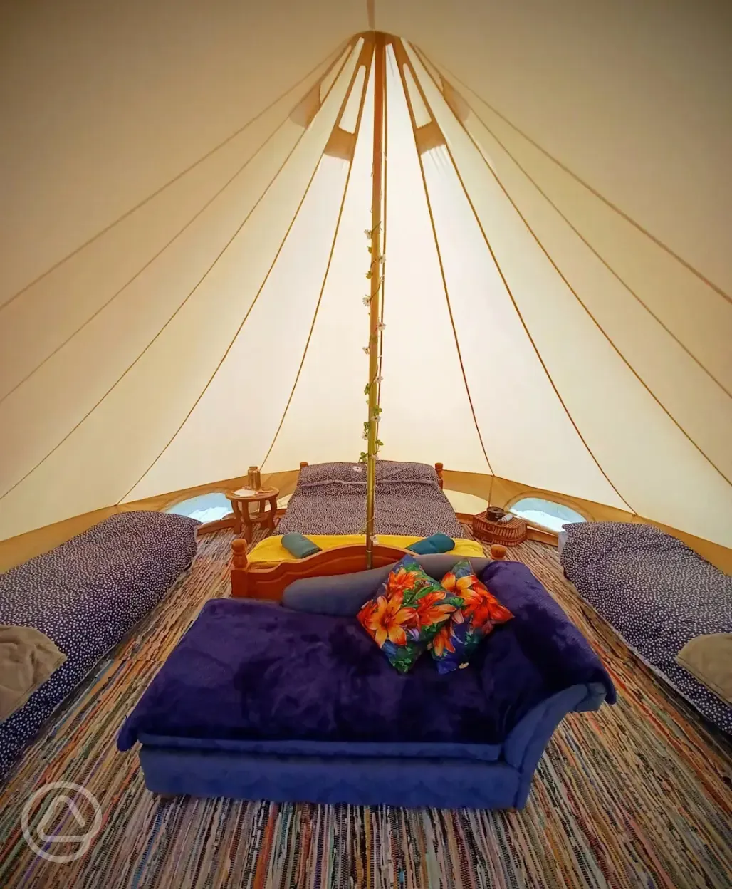 Bell tent double and single beds