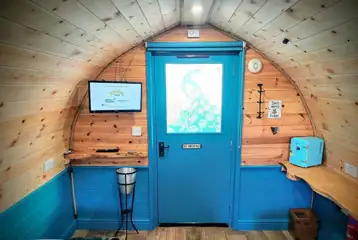 Peacock camping pod interior Peacock camping pod interior